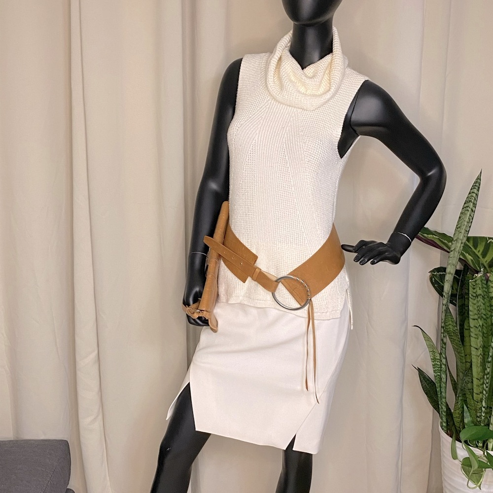White House Black Market; skirt & sweater; ivory or cream; sweater (S) skirt (0)